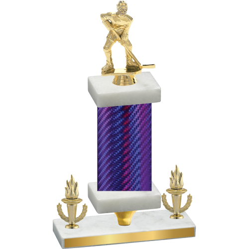 Premium Single Purple Carbon Fiber Victory Hockey Trophy