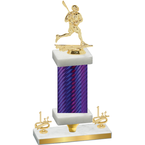 Premium Single Purple Carbon Fiber First Place Lacrosse Trophy