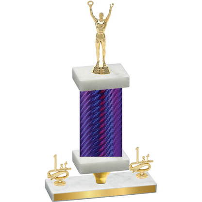 Premium Single Purple Carbon Fiber First Place Victory Trophy