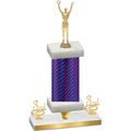 Premium Single Purple Carbon Fiber Third Place Victory Trophy