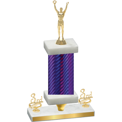 Premium Single Purple Carbon Fiber Third Place Victory Trophy