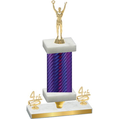 Premium Single Purple Carbon Fiber Fourth Place Victory Trophy