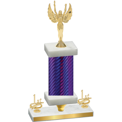 Premium Single Purple Carbon Fiber First Place Victory Trophy