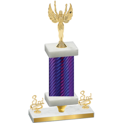 Premium Single Purple Carbon Fiber Third Place Victory Trophy