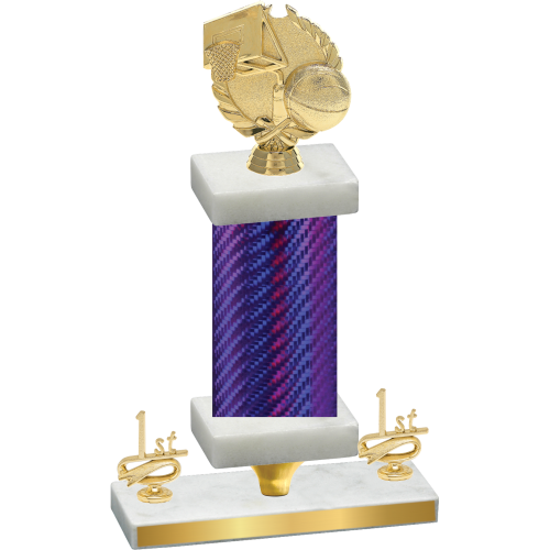 Premium Single Purple Carbon Fiber First Place Basketball Trophy