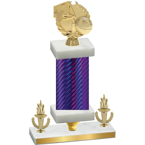 Premium Single Purple Carbon Fiber Victory Basketball Trophy