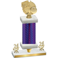 Premium Single Purple Carbon Fiber Year Basketball Trophy