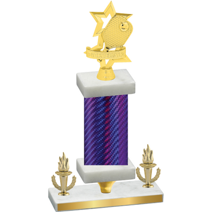 Premium Single Purple Carbon Fiber Victory Pickleball Trophy