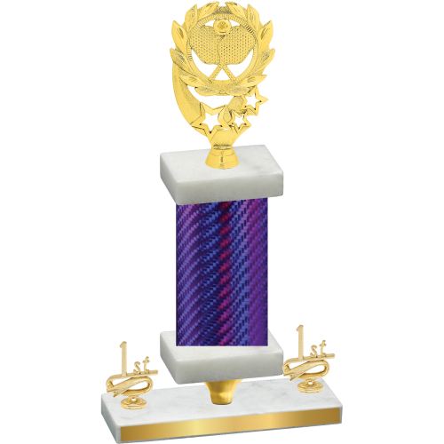 Premium Single Purple Carbon Fiber First Place Pickleball Trophy