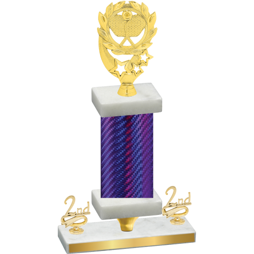 Premium Single Purple Carbon Fiber Second Place Pickleball Trophy