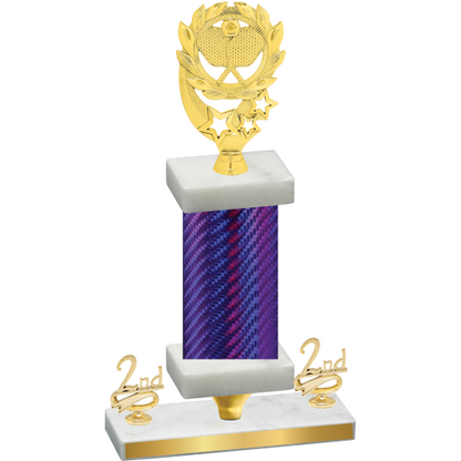 Premium Single Purple Carbon Fiber Second Place Pickleball Trophy