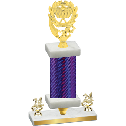 Premium Single Purple Carbon Fiber Year Pickleball Trophy