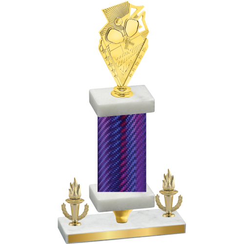 Premium Single Purple Carbon Fiber Victory Pickleball Trophy