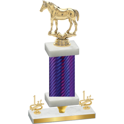 Premium Single Purple Carbon Fiber First Place Horses Trophy