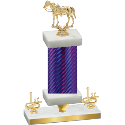 Premium Single Purple Carbon Fiber First Place Horses Trophy