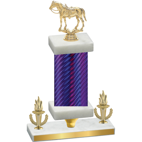 Premium Single Purple Carbon Fiber Victory Horses Trophy