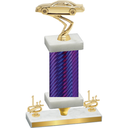 Premium Single Purple Carbon Fiber First Place Cars Trophy