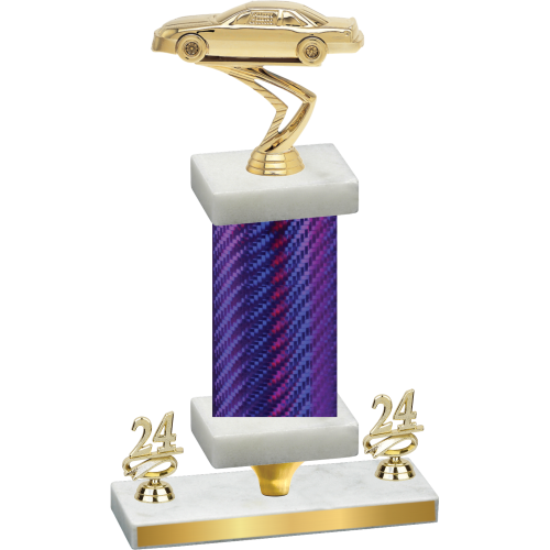 Premium Single Purple Carbon Fiber Year Cars Trophy