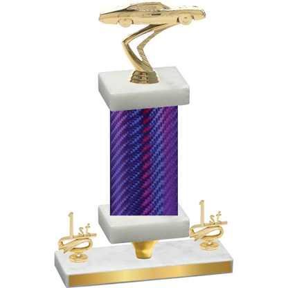 Premium Single Purple Carbon Fiber First Place Cars Trophy