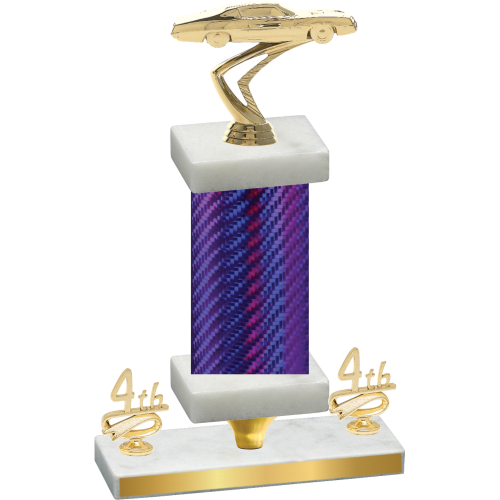 Premium Single Purple Carbon Fiber Fourth Place Cars Trophy