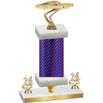 Premium Single Purple Carbon Fiber Year Cars Trophy