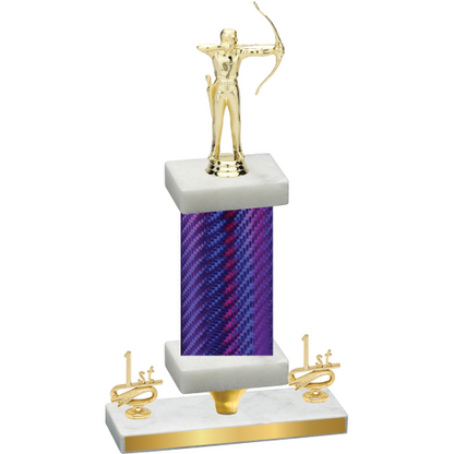 Premium Single Purple Carbon Fiber First Place Archery Trophy