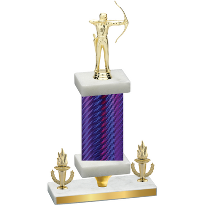 Premium Single Purple Carbon Fiber Victory Archery Trophy