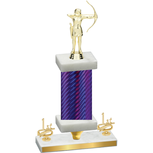 Premium Single Purple Carbon Fiber First Place Archery Trophy