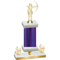 Premium Single Purple Carbon Fiber Fourth Place Archery Trophy