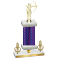 Premium Single Purple Carbon Fiber Victory Archery Trophy