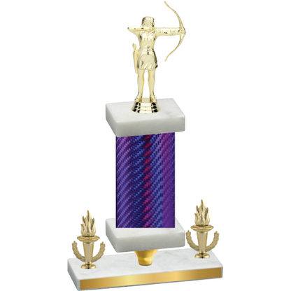 Premium Single Purple Carbon Fiber Victory Archery Trophy