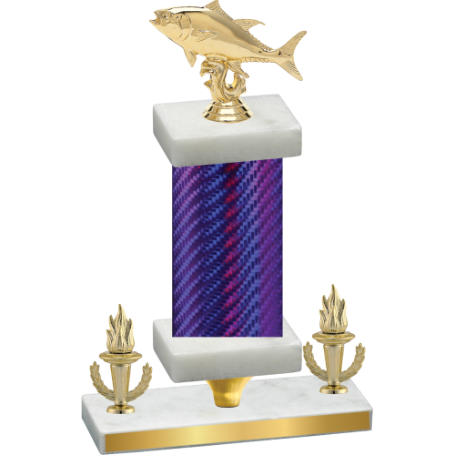 Premium Single Purple Carbon Fiber Victory Fishing Trophy