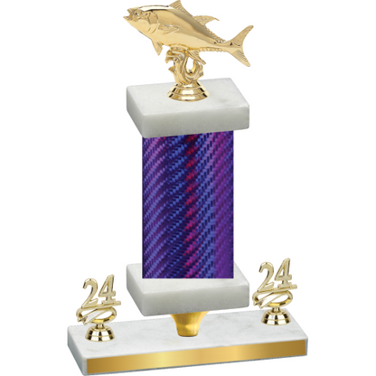 Premium Single Purple Carbon Fiber Year Fishing Trophy