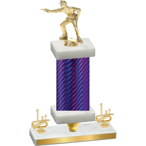 Premium Single Purple Carbon Fiber First Place Shooter Trophy