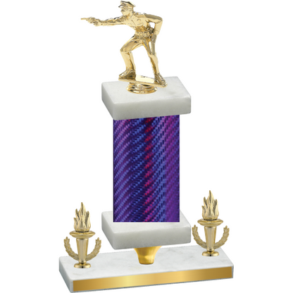 Premium Single Purple Carbon Fiber Victory Shooter Trophy