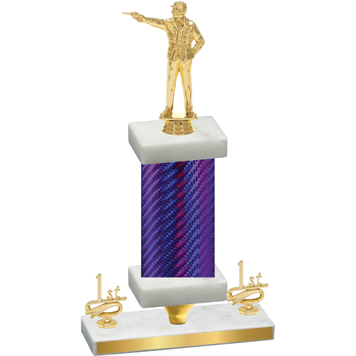 Premium Single Purple Carbon Fiber First Place Shooter Trophy