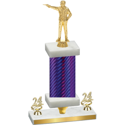 Premium Single Purple Carbon Fiber Year Shooter Trophy