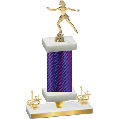 Premium Single Purple Carbon Fiber First Place Skater Trophy