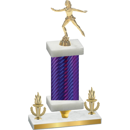 Premium Single Purple Carbon Fiber Victory Skater Trophy