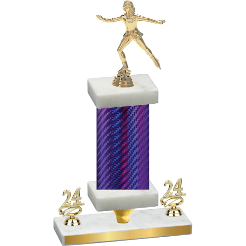 Premium Single Purple Carbon Fiber Year Skater Trophy