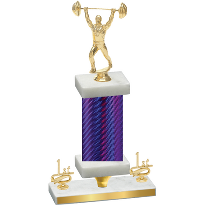 Premium Single Purple Carbon Fiber First Place Weights Trophy