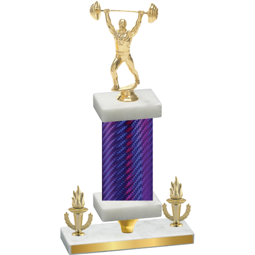 Premium Single Purple Carbon Fiber Victory Weights Trophy