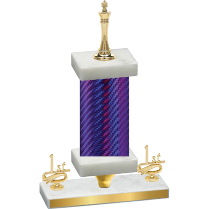 Premium Single Purple Carbon Fiber First Place Chess Trophy