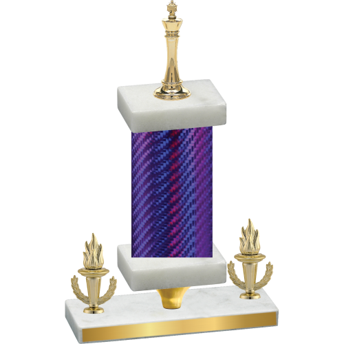 Premium Single Purple Carbon Fiber Victory Chess Trophy