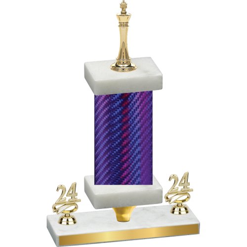 Premium Single Purple Carbon Fiber Year Chess Trophy