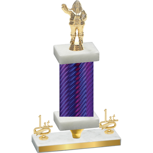 Premium Single Purple Carbon Fiber First Place Holiday Trophy