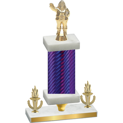 Premium Single Purple Carbon Fiber Victory Holiday Trophy