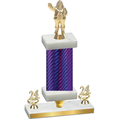 Premium Single Purple Carbon Fiber Year Holiday Trophy