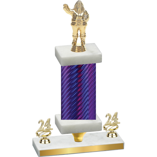 Premium Single Purple Carbon Fiber Year Holiday Trophy