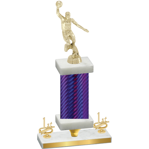 Premium Single Purple Carbon Fiber First Place Basketball Trophy